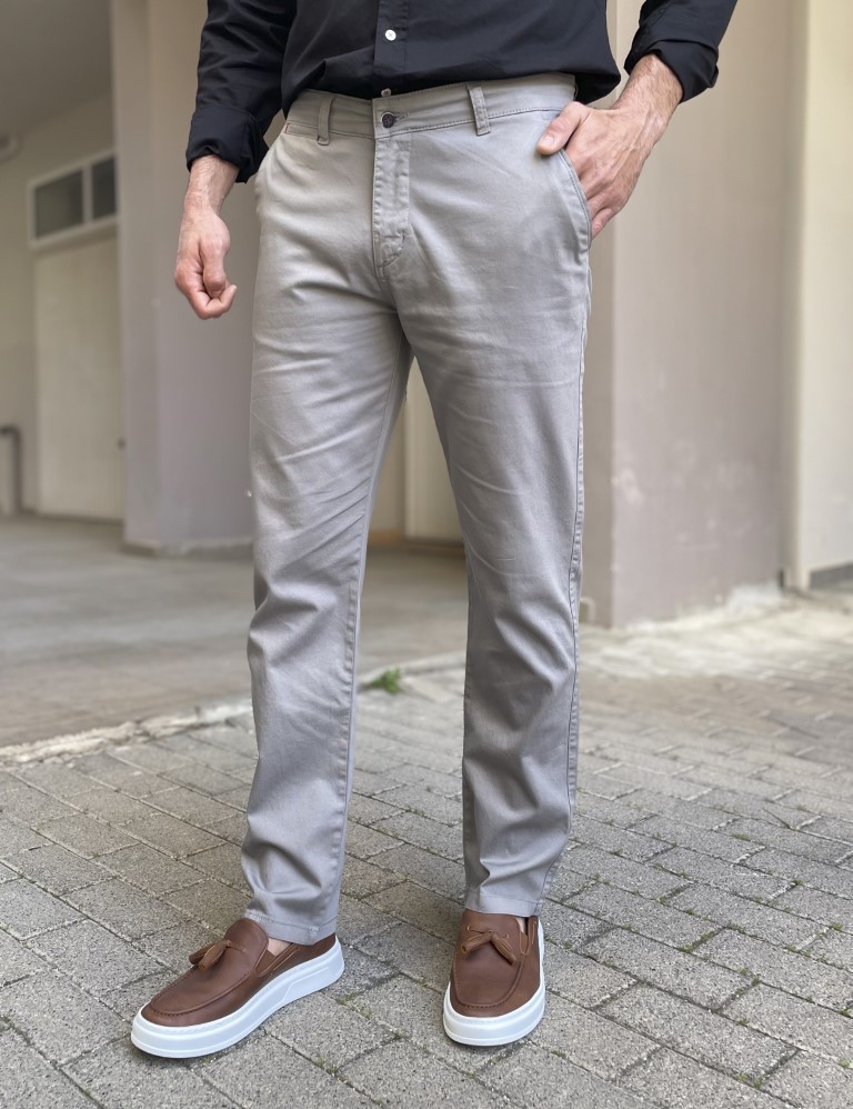 Dynamo ανδρικό γκρι παντελόνι υφασμάτινο Chinos M1315G φωτογραφία